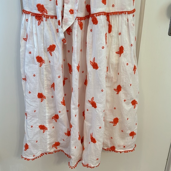 Anthropologie Esme Embroidery Maxi Dress | White + Red | Size Medium - Picture 9 of 13